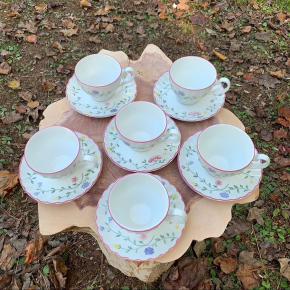 6 X Johnson Brothers Summer Chintz tea coffer flat cups and saucers sets - Picture 5 of 14